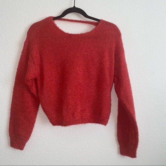 1901 - Kids' Twist Back Sweater In Red Bittersweet Size 10/12 L - Picture 2 of 5